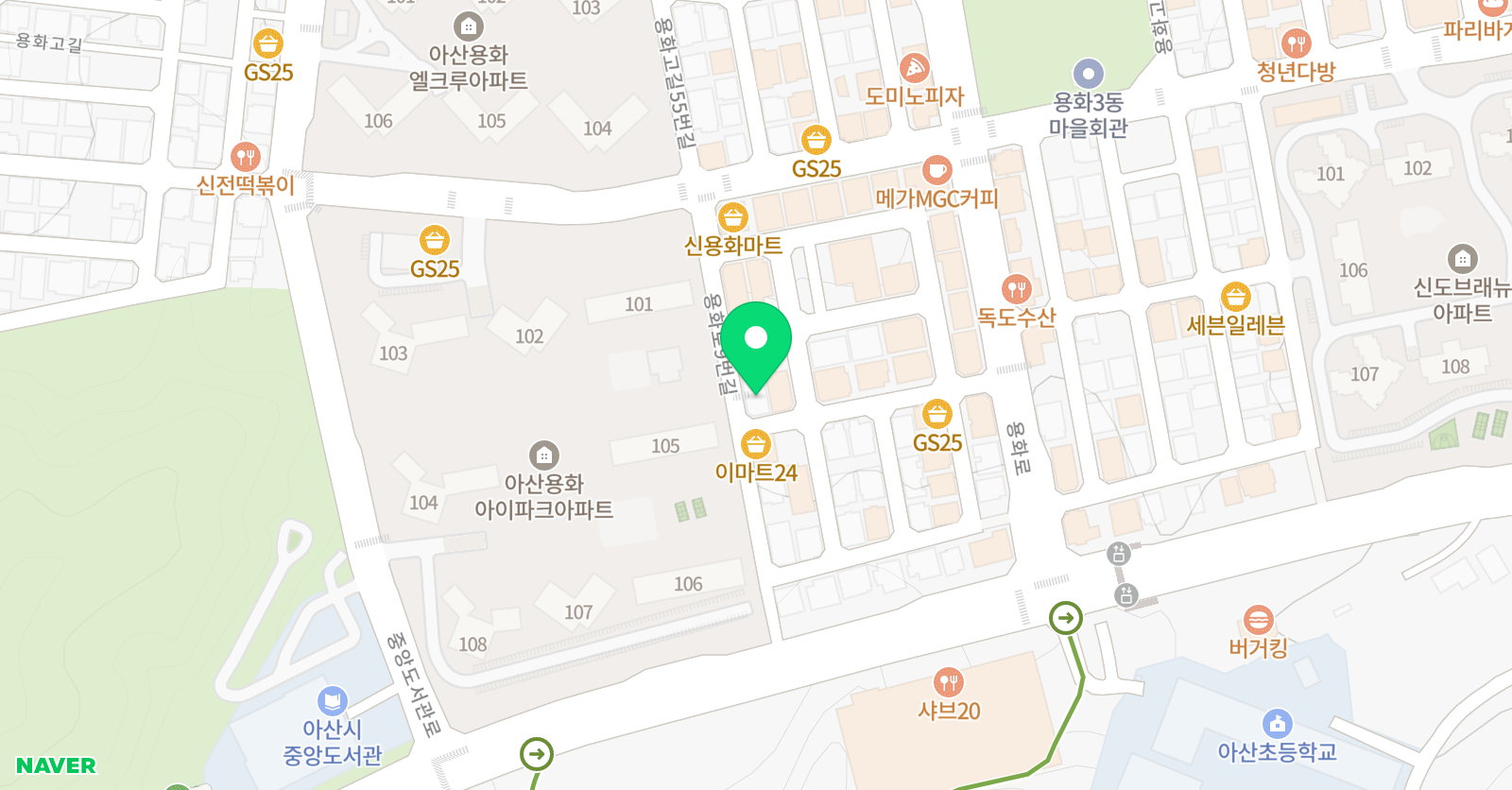 용화동 나이스 영어학원 위치