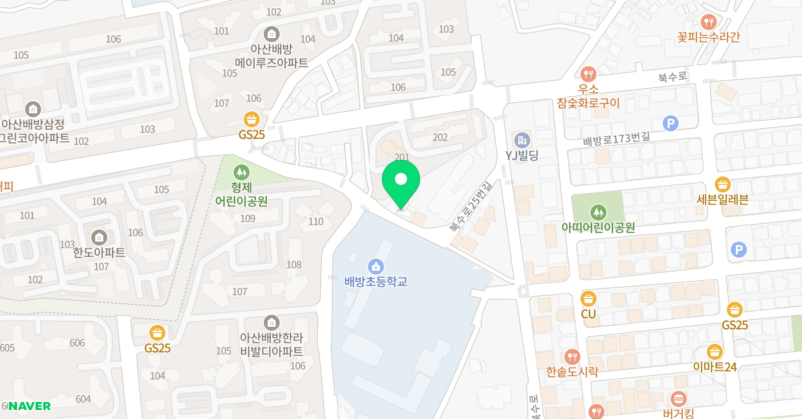 빨간펜 수학의달인 아산배방점 위치