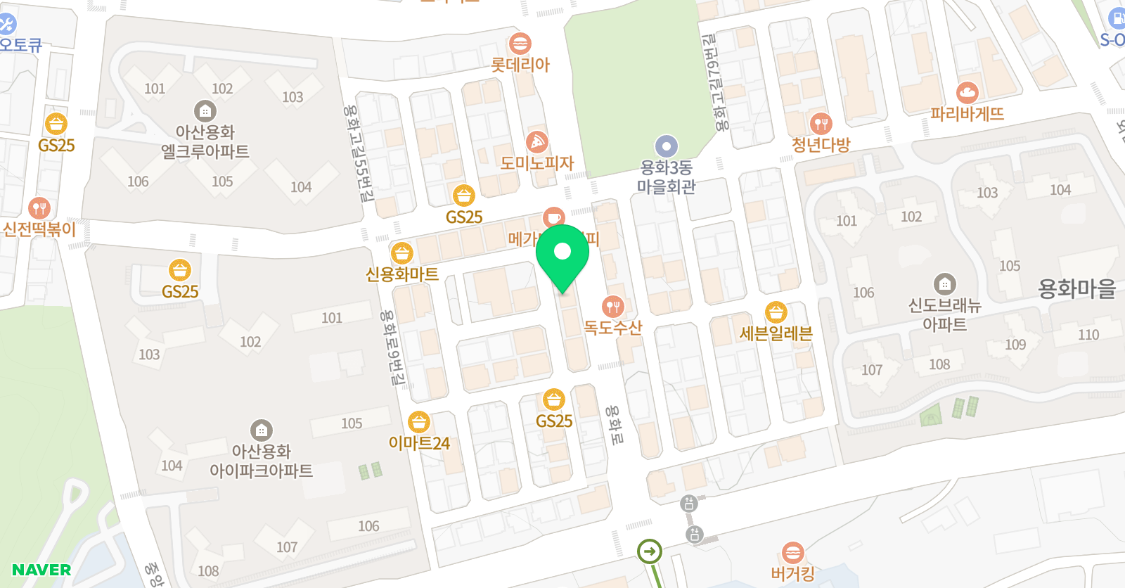 엠베스트SE 영어학원 아산용화점 위치