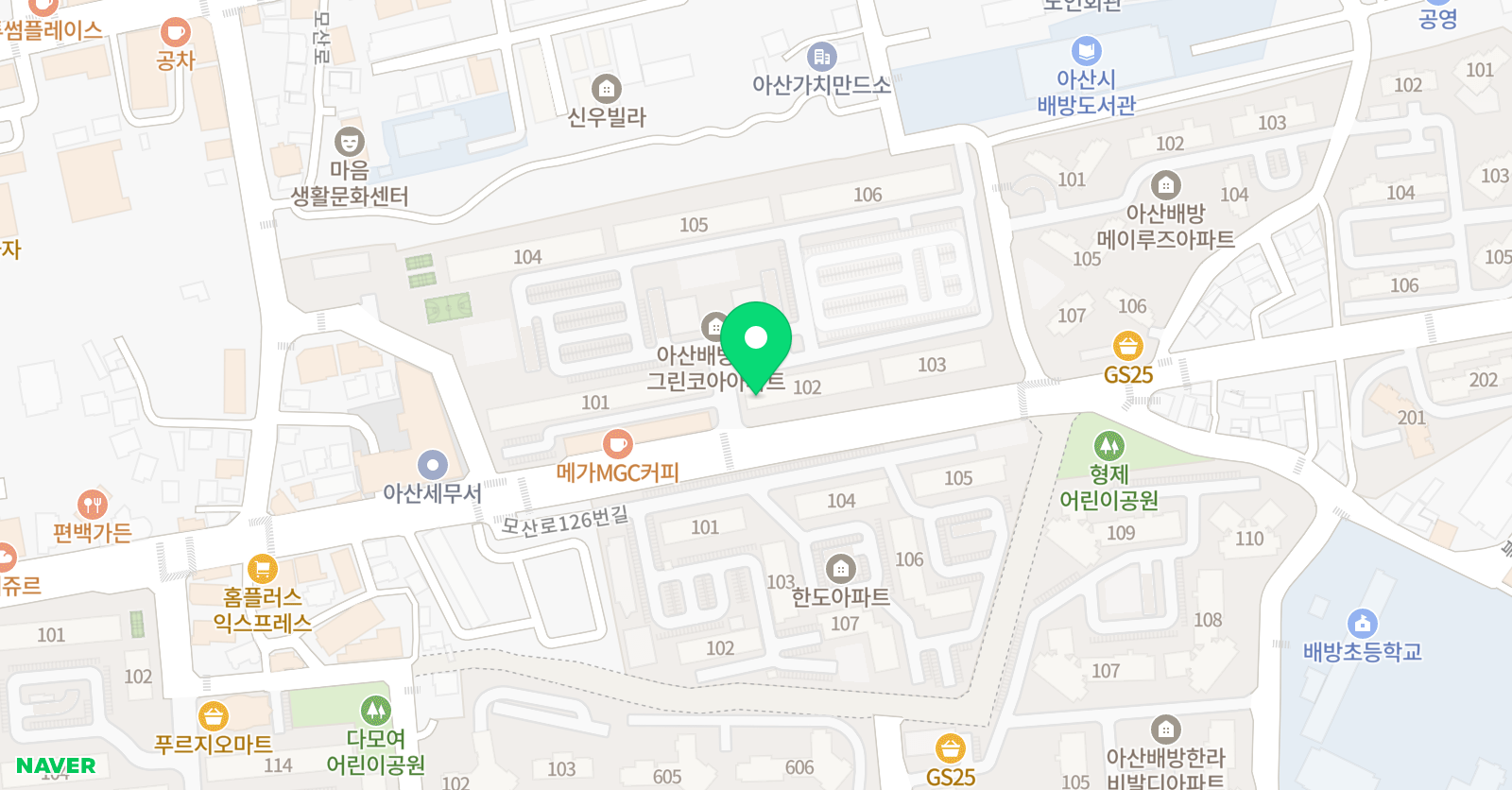 셀파우등생교실 아산삼정그린코아제1교실 위치