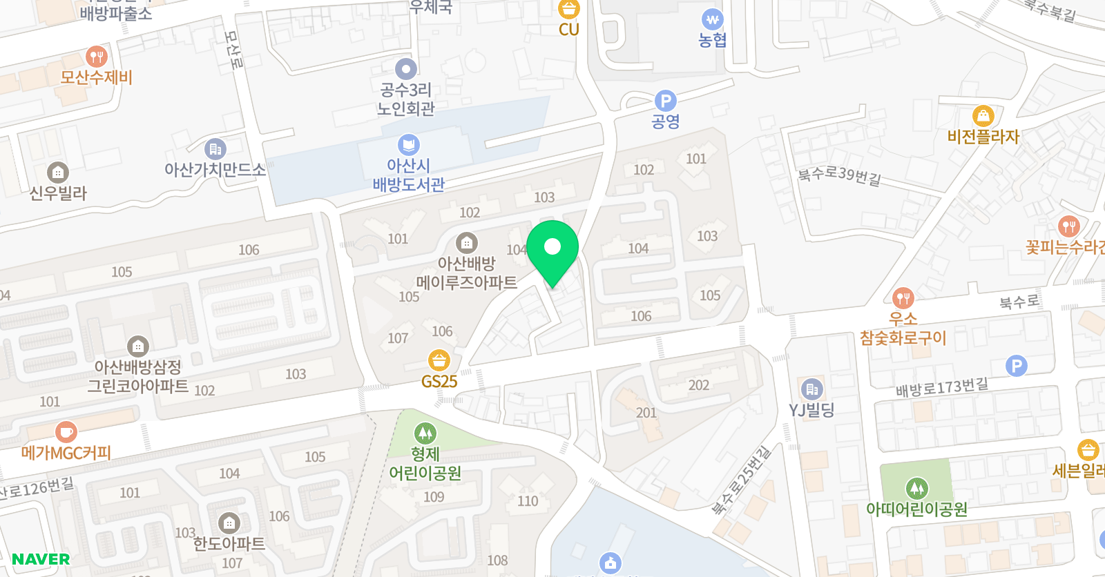 크리아트 아산 배방원 위치