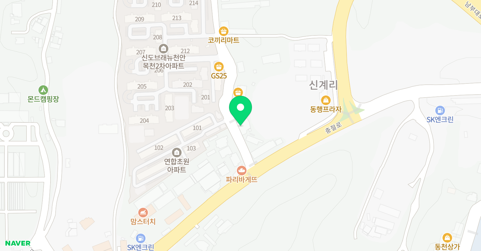 GNB 영어전문학원 목천캠퍼스 위치