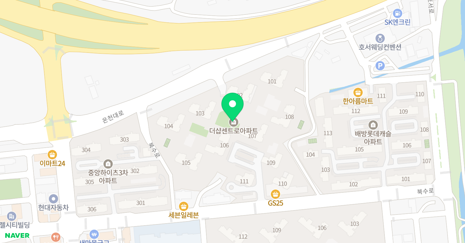 뮤엠영어 배방더샵센트로NEST 위치