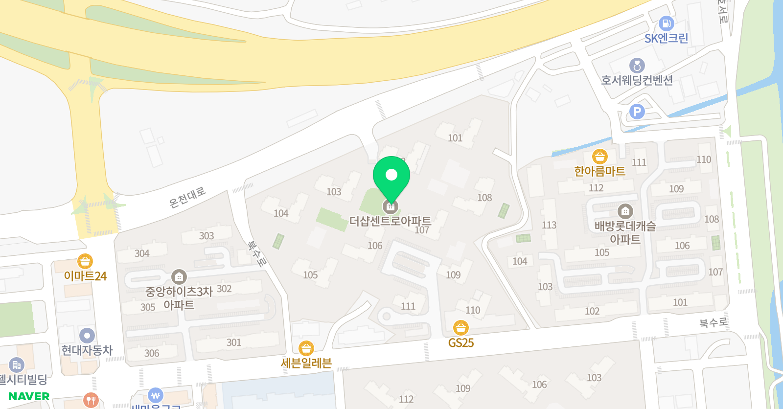 잉글리시아이 더샵센트로점 위치