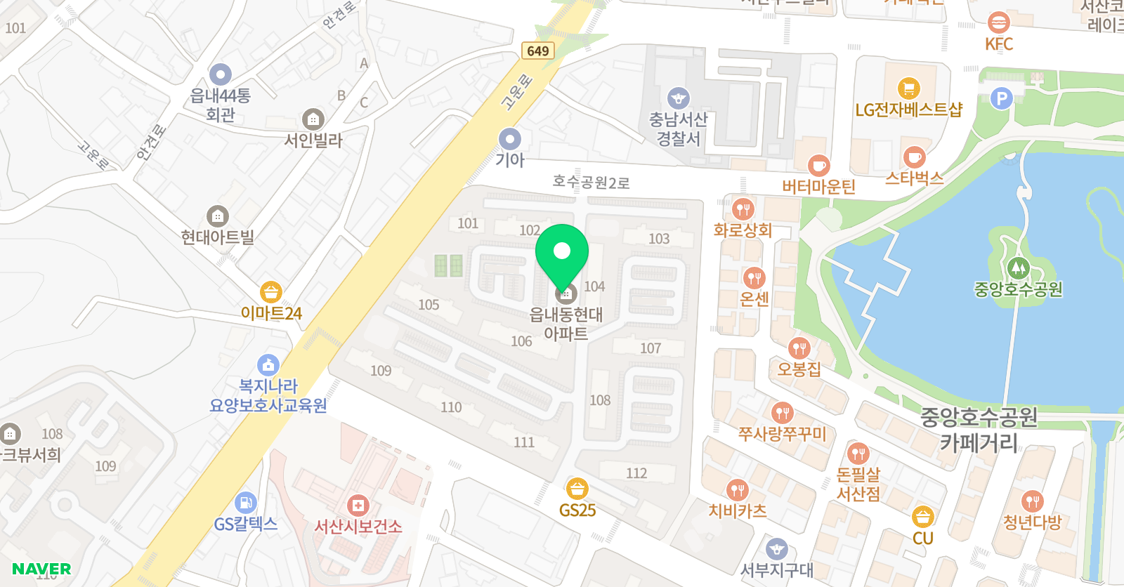 스마트해법 수학 서산읍내현대점 위치