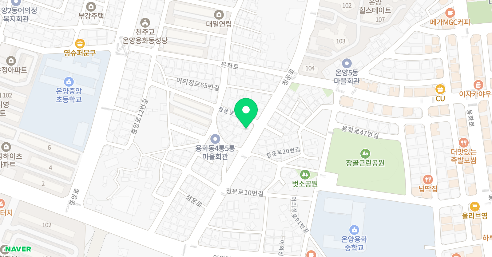 YBM잉클루 아산온양 제1캠퍼스 위치