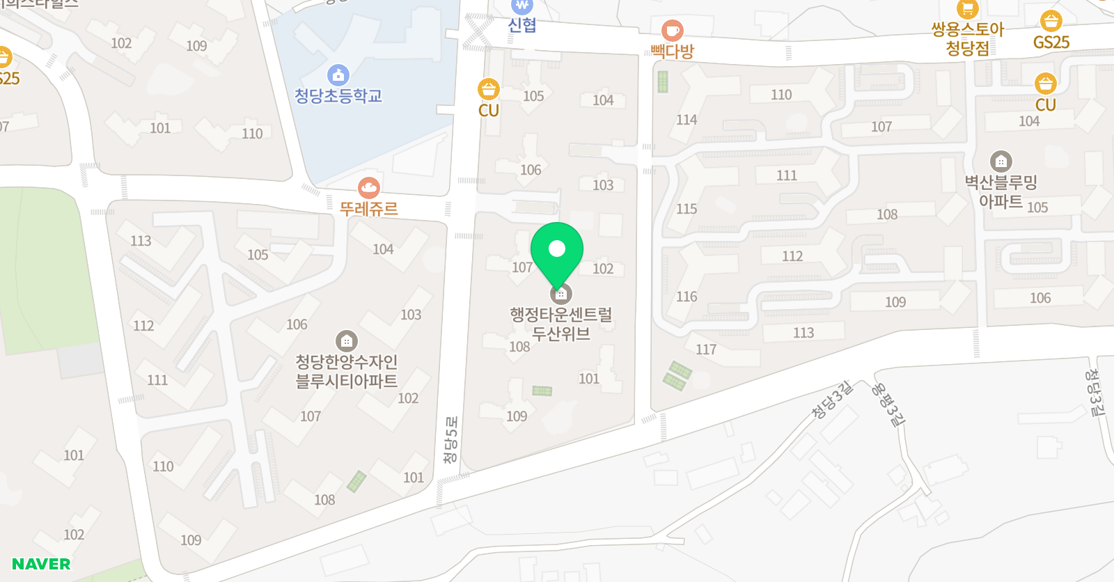 셀파우등생교실 두산2차청당초교실 위치