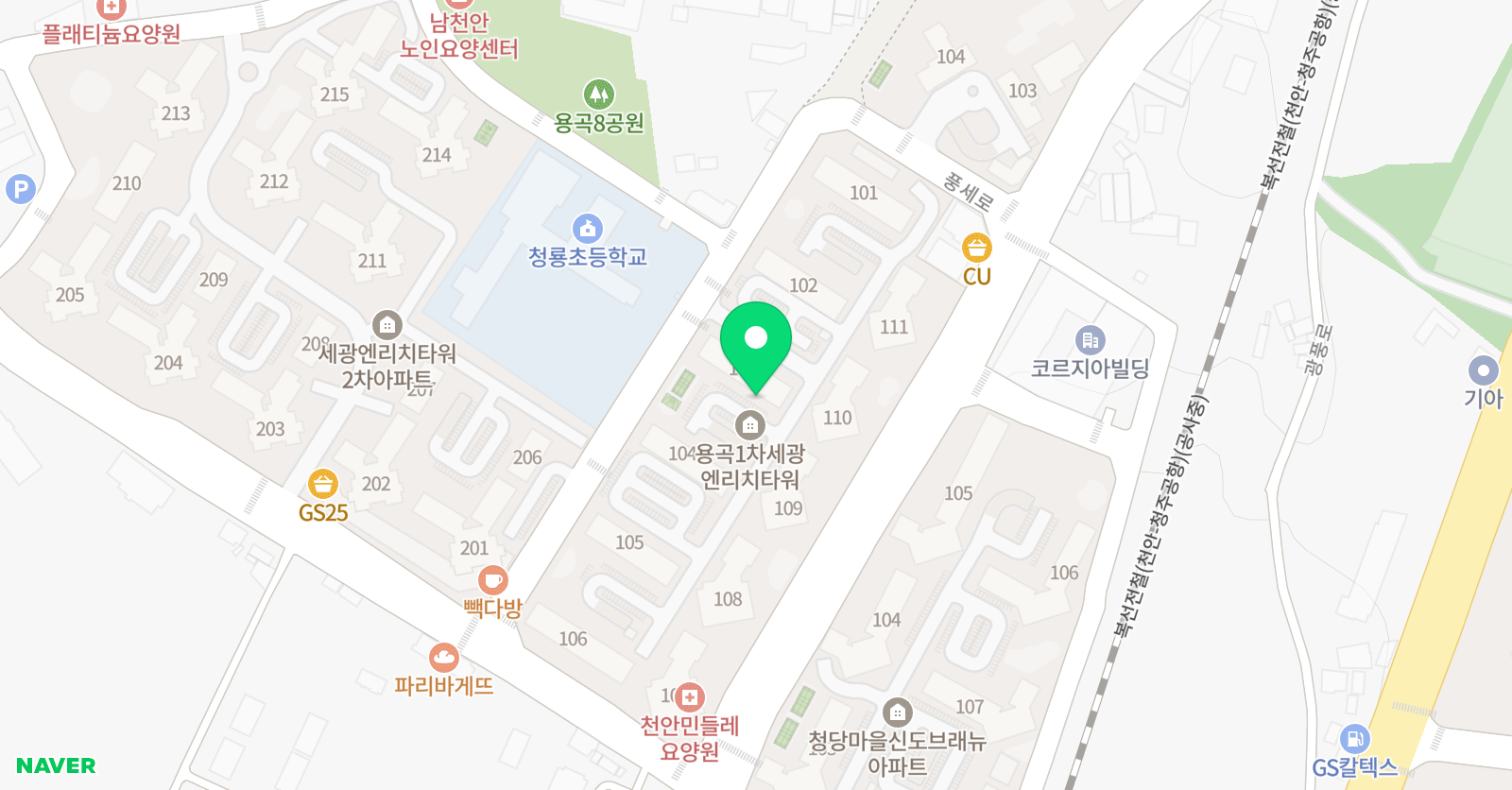 아소비 천안용곡 세광점 위치