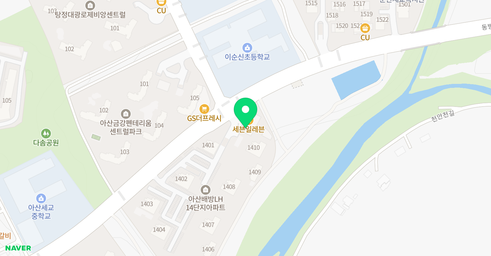 크리아트 아산세교 창의미술교습소 위치