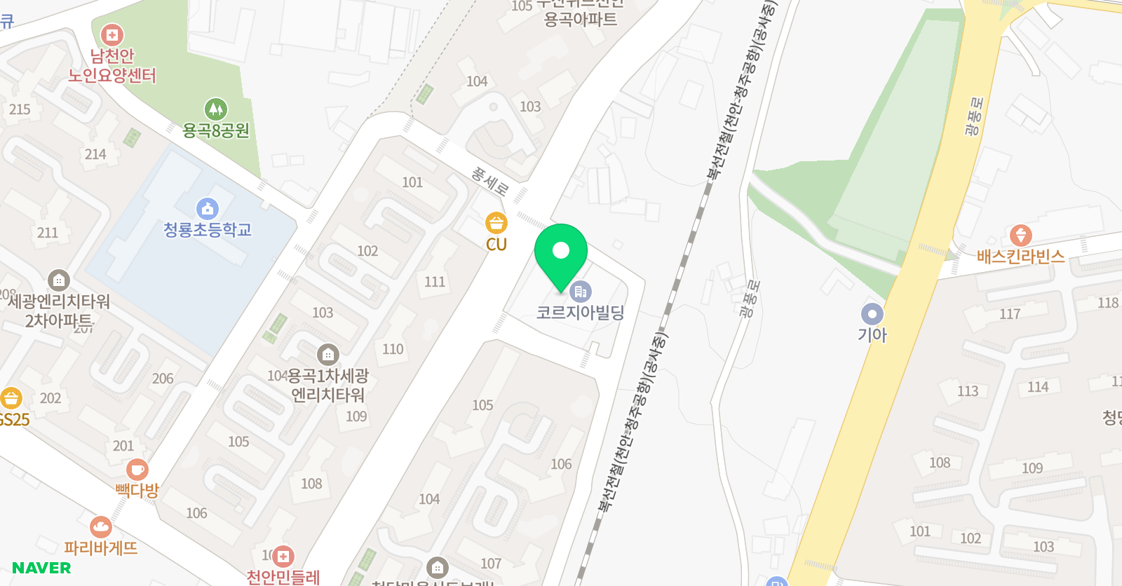 GNB 어학원 청룡캠퍼스 위치