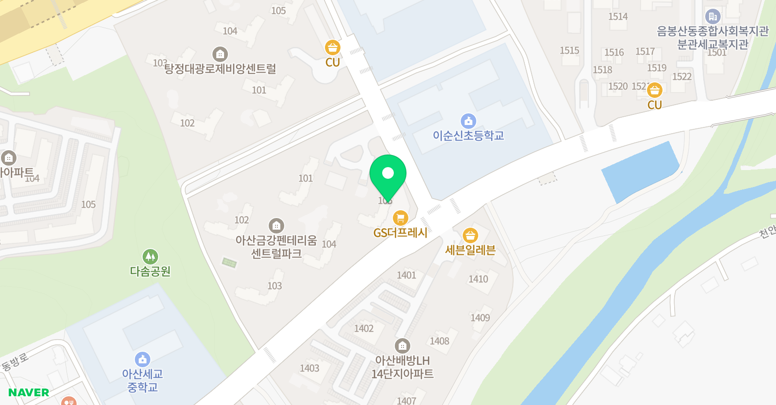 기탄 사고력교실 탕정금강펜테리움점 위치
