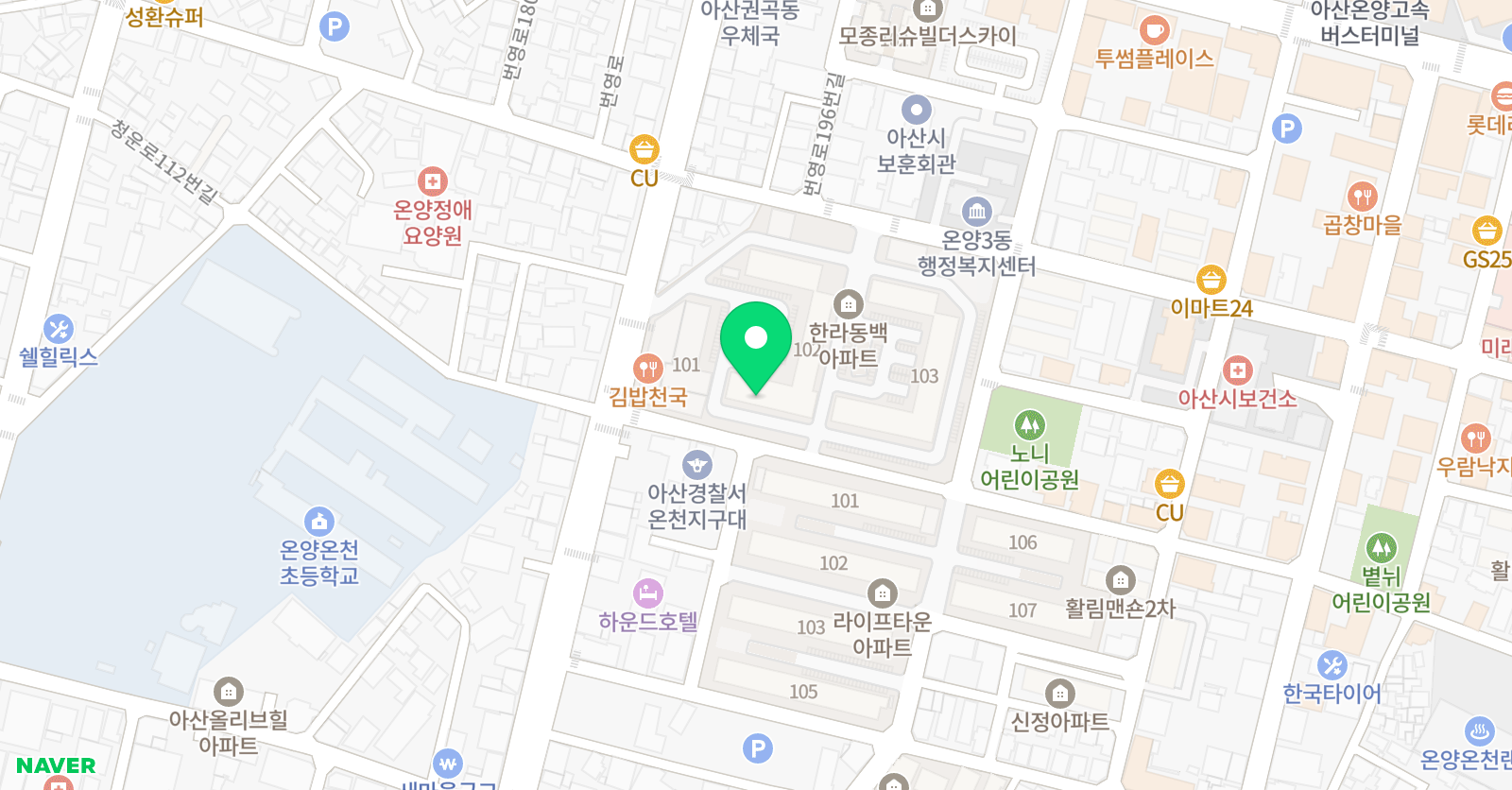용인대백호 태권도 위치