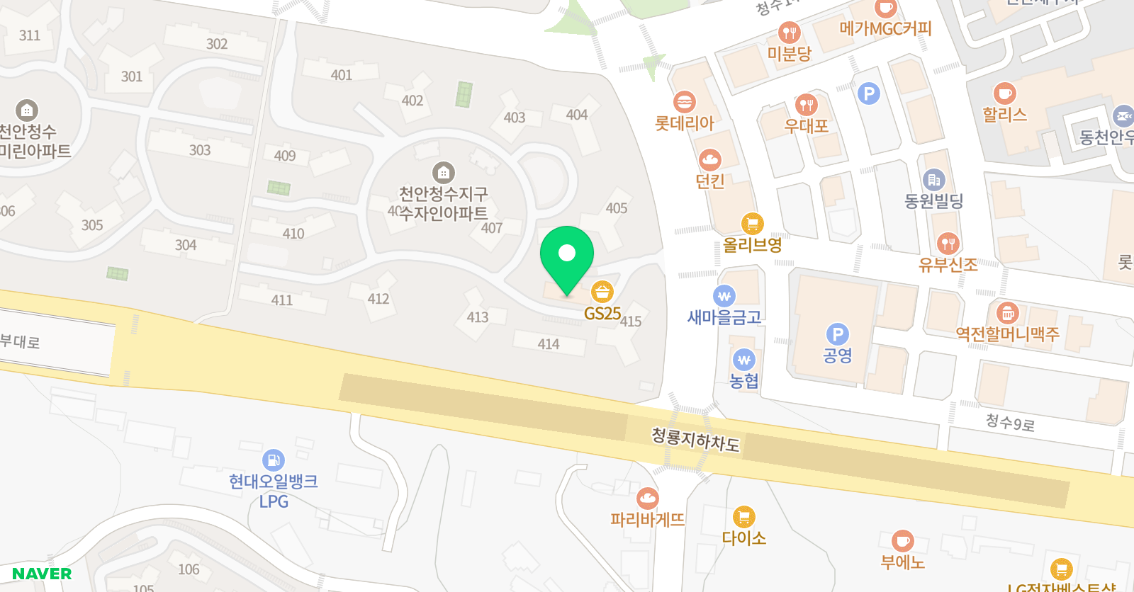 윤선생 우리집앞영어교실 천안수자인점 위치