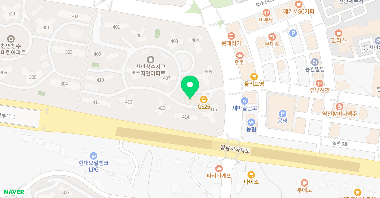 YBM리딩클럽 천안청당2점 위치