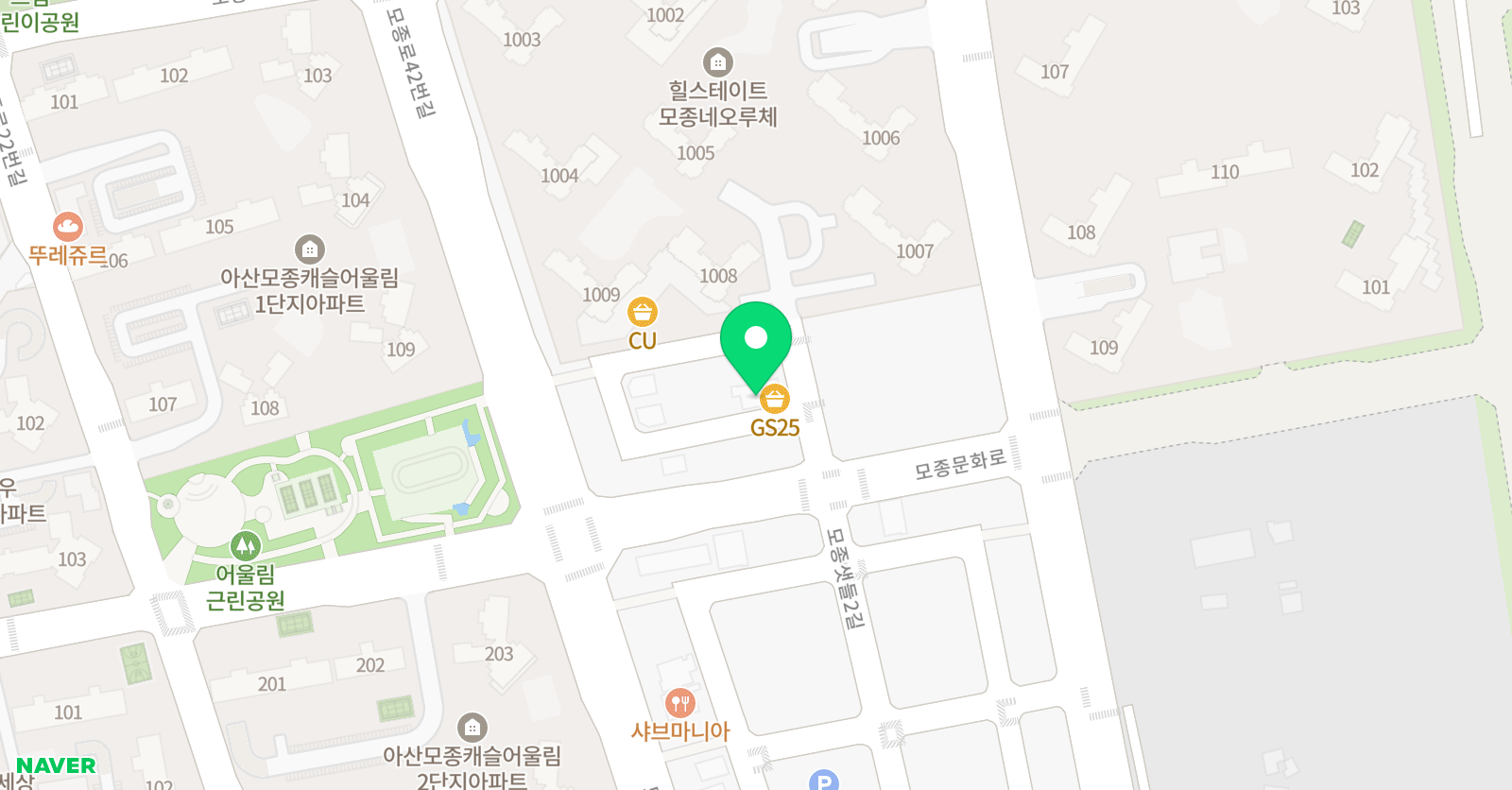 딱풀리는 수학학원 모종힐스테이트점 위치