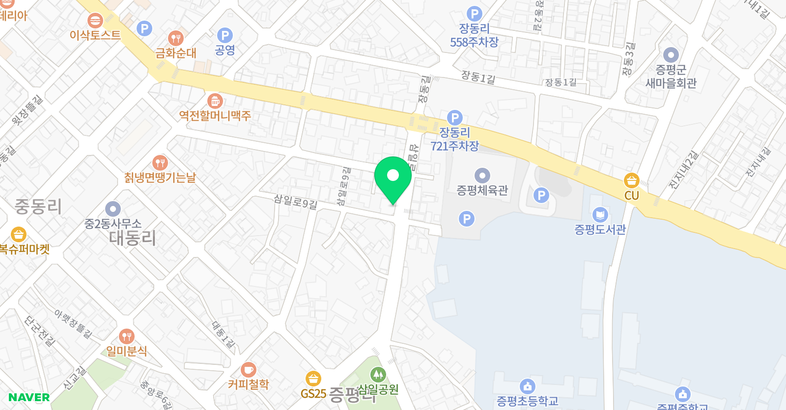 숲 미술학원 증평점 위치