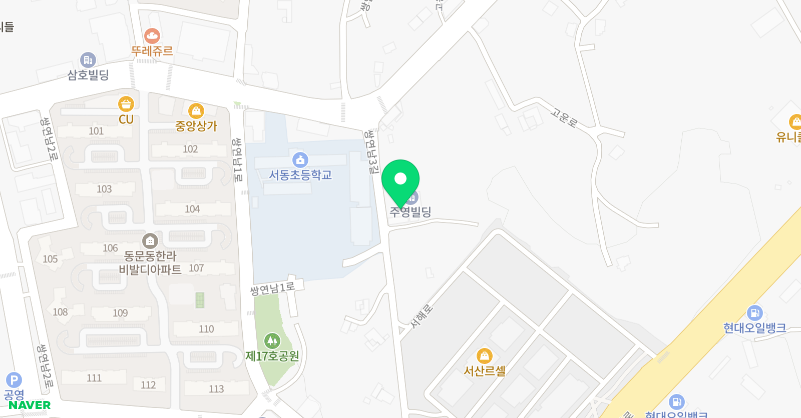 GnB 어학원 서동캠퍼스 위치