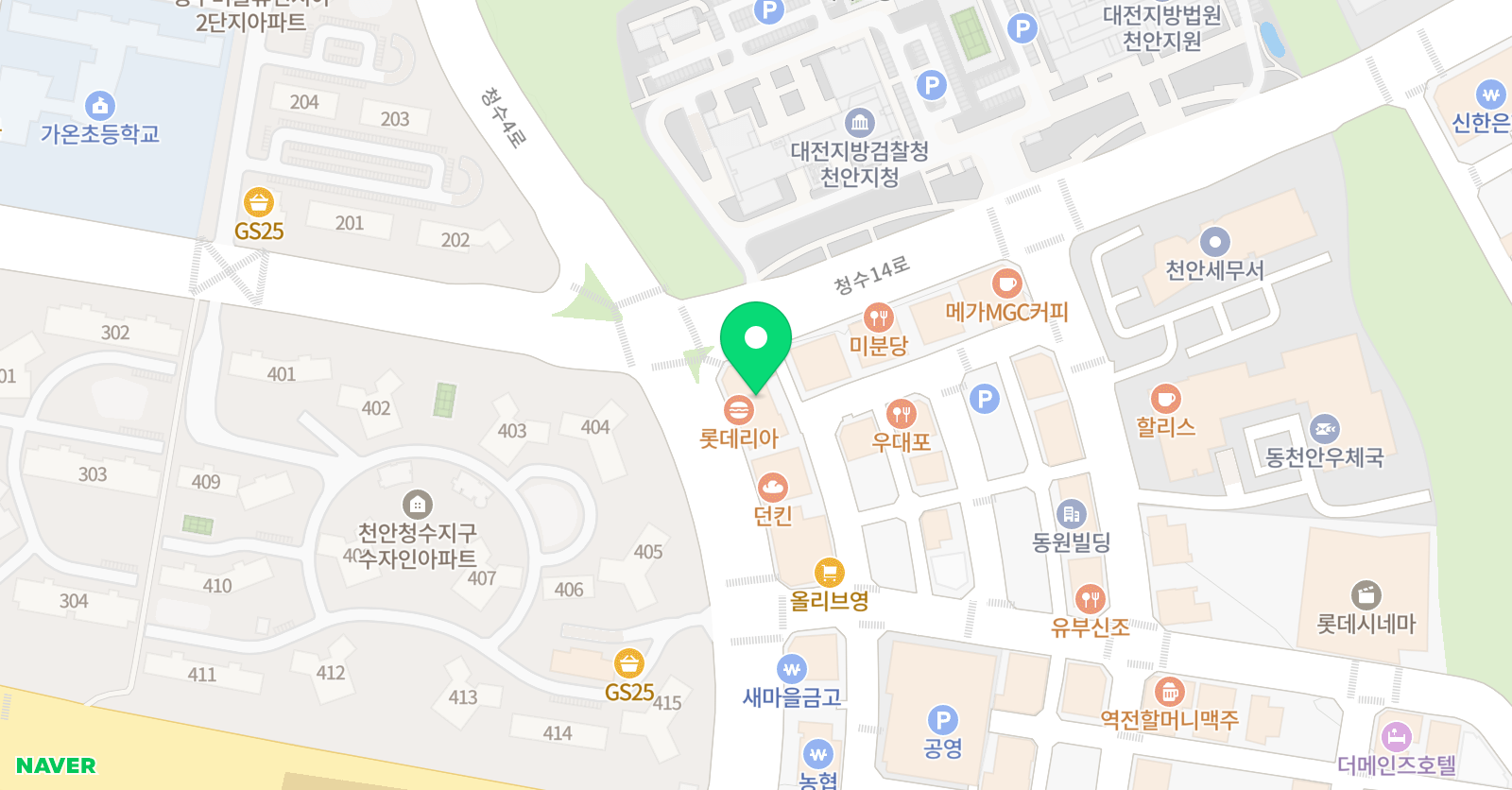 뮤엠 영어 청당 학원 위치