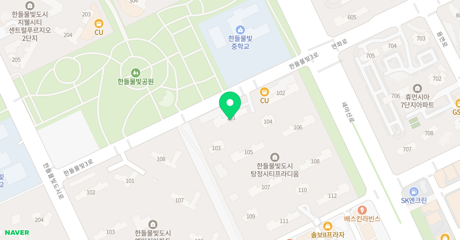 우리말해 공부방 아산탕정시티프라디움점 위치