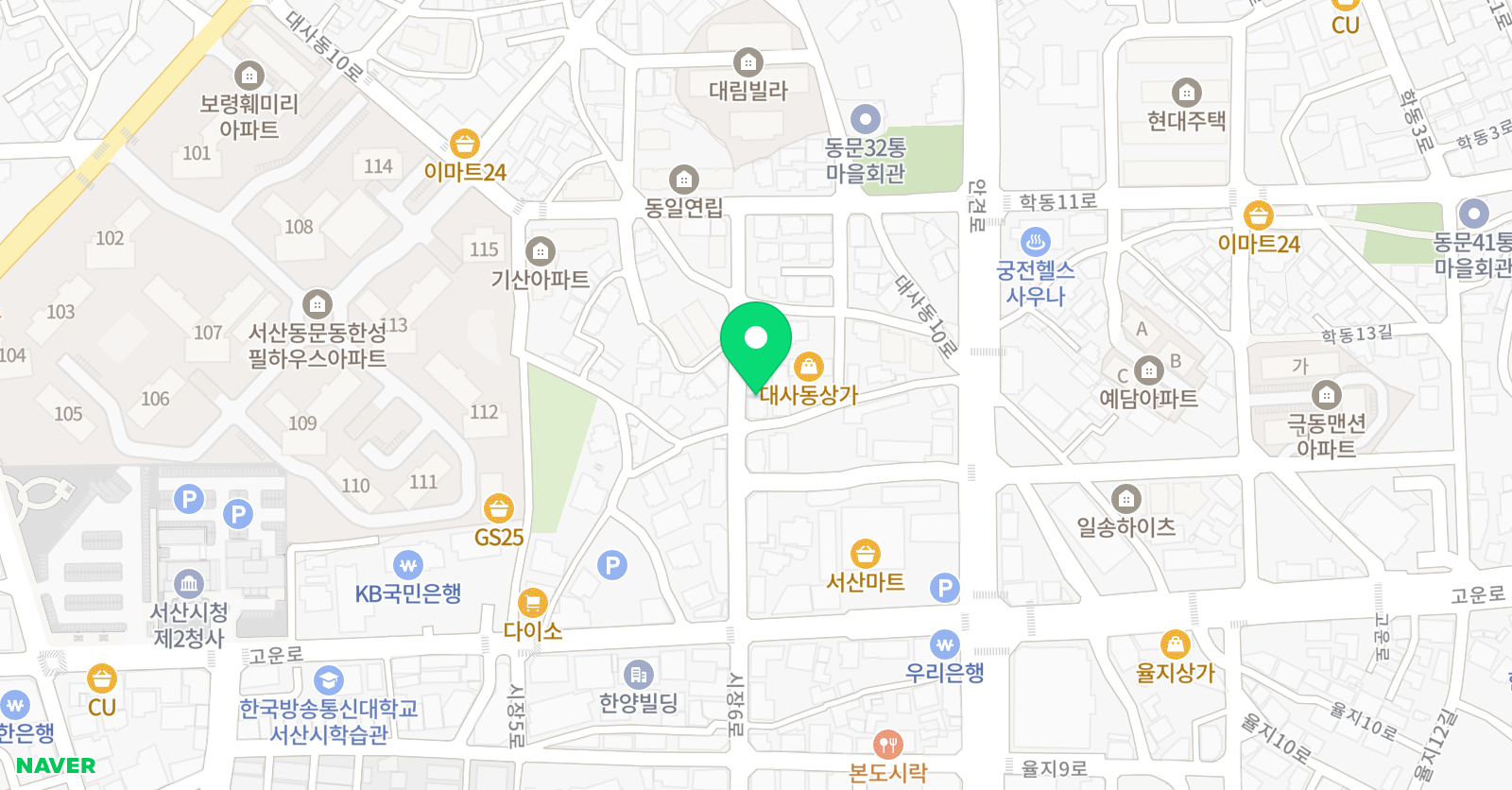 KBMA 실용음악학원 서산점 위치