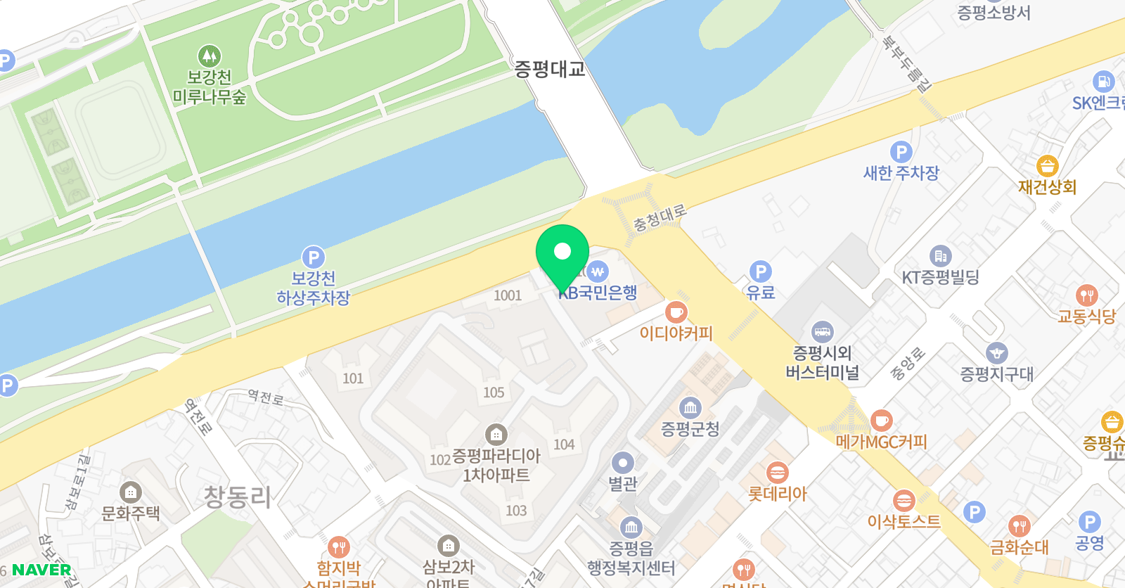 비콘 영어학원 증평캠퍼스 위치