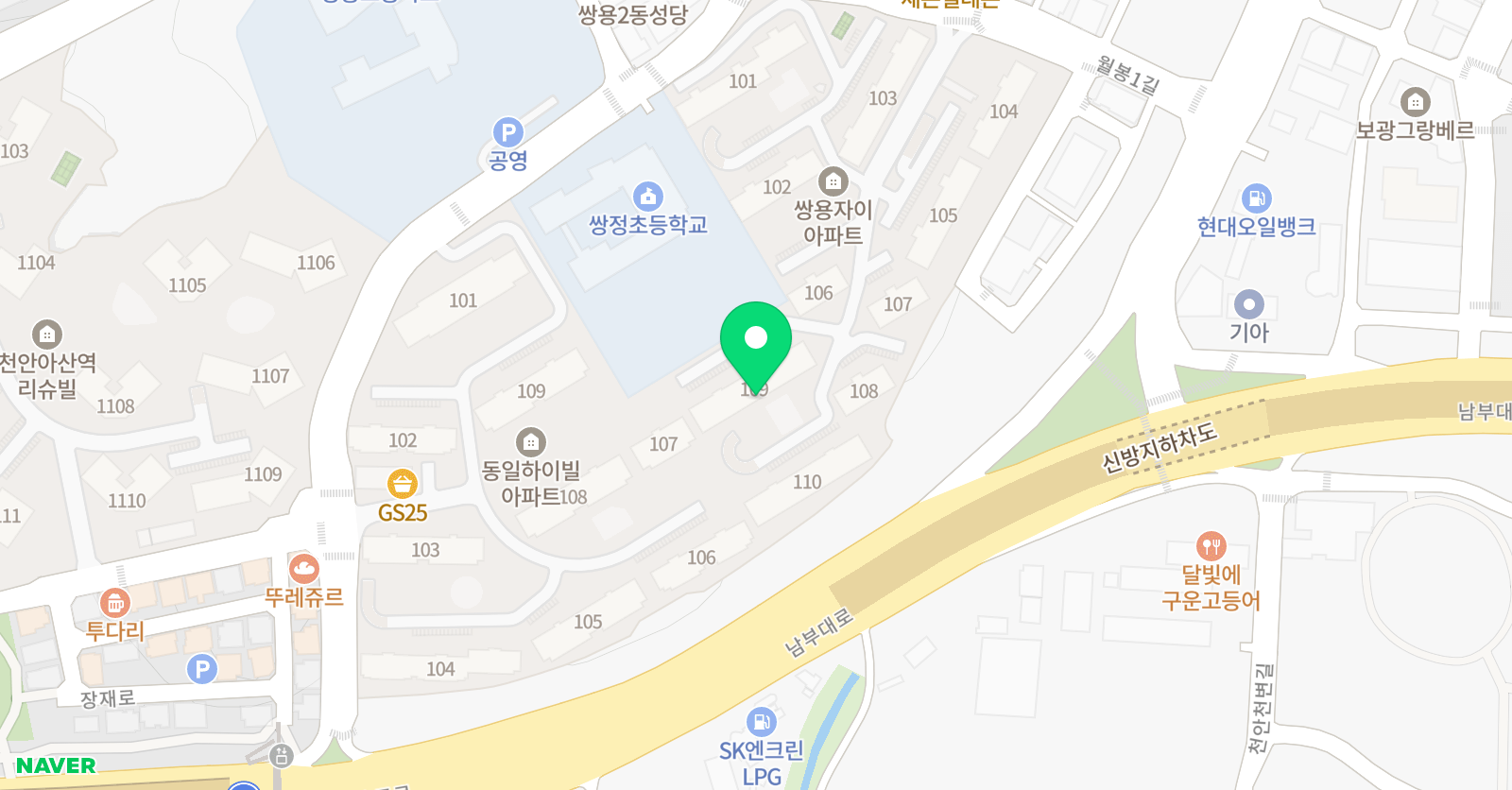 아소비 큐미르 천안쌍용점 위치