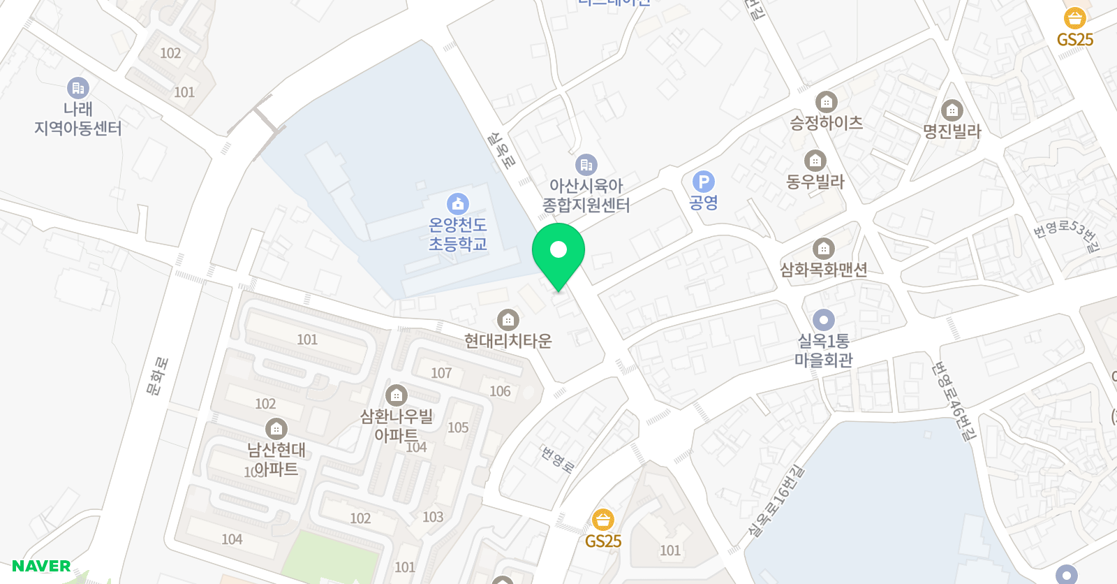 쎈수학러닝센터 아산천도학원 위치
