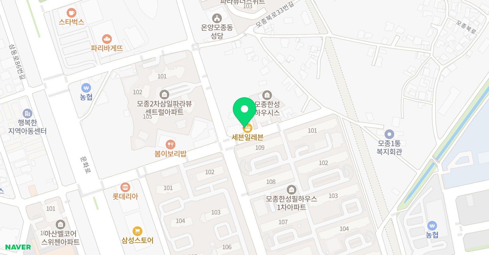 아산위너스 축구클럽 모종점 위치