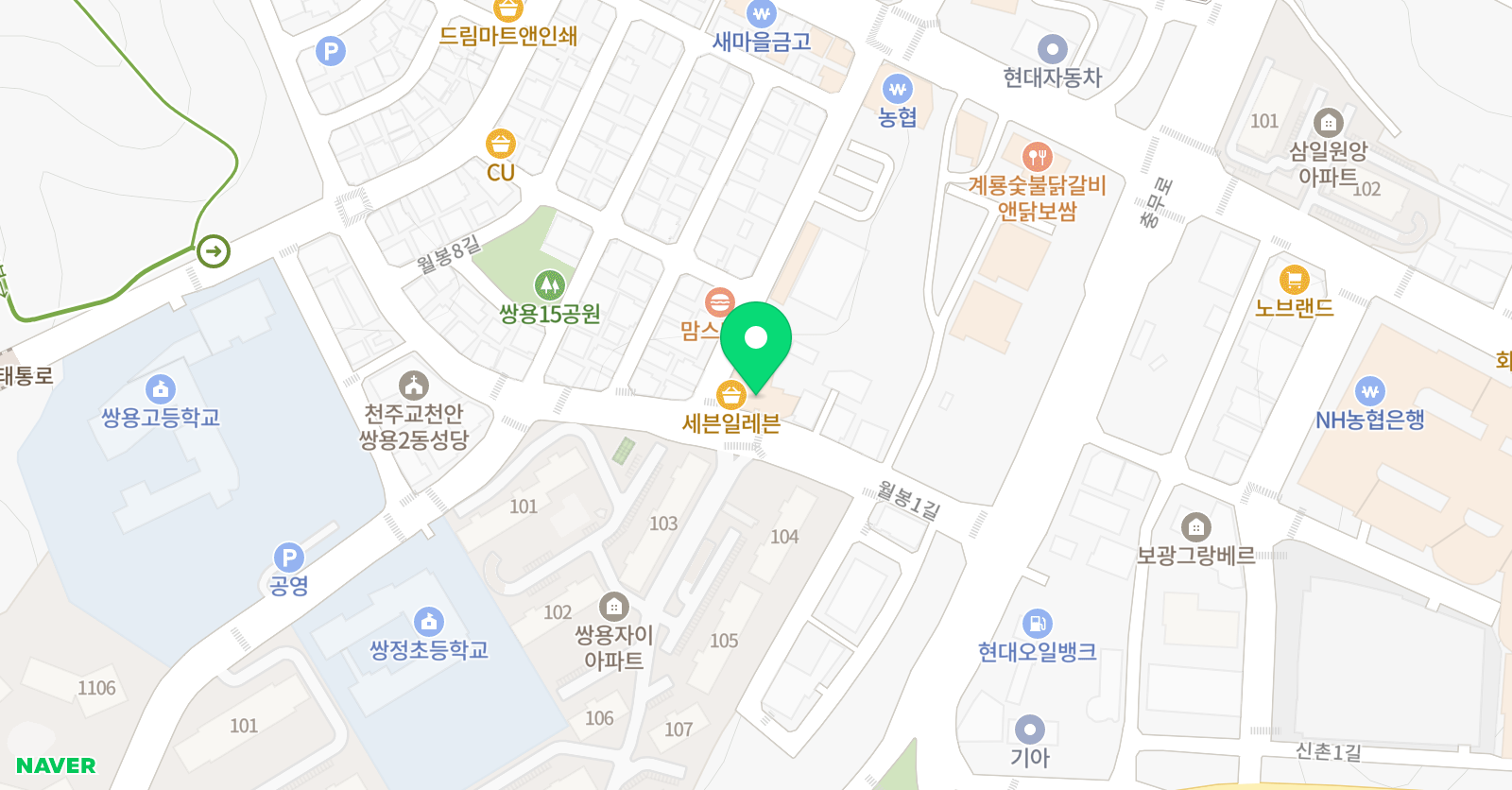 스마트해법 수학 천안쌍정센터 위치