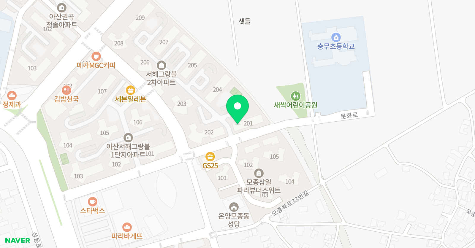 스마트해법 수학 아산권곡서해그랑블2단지점 위치