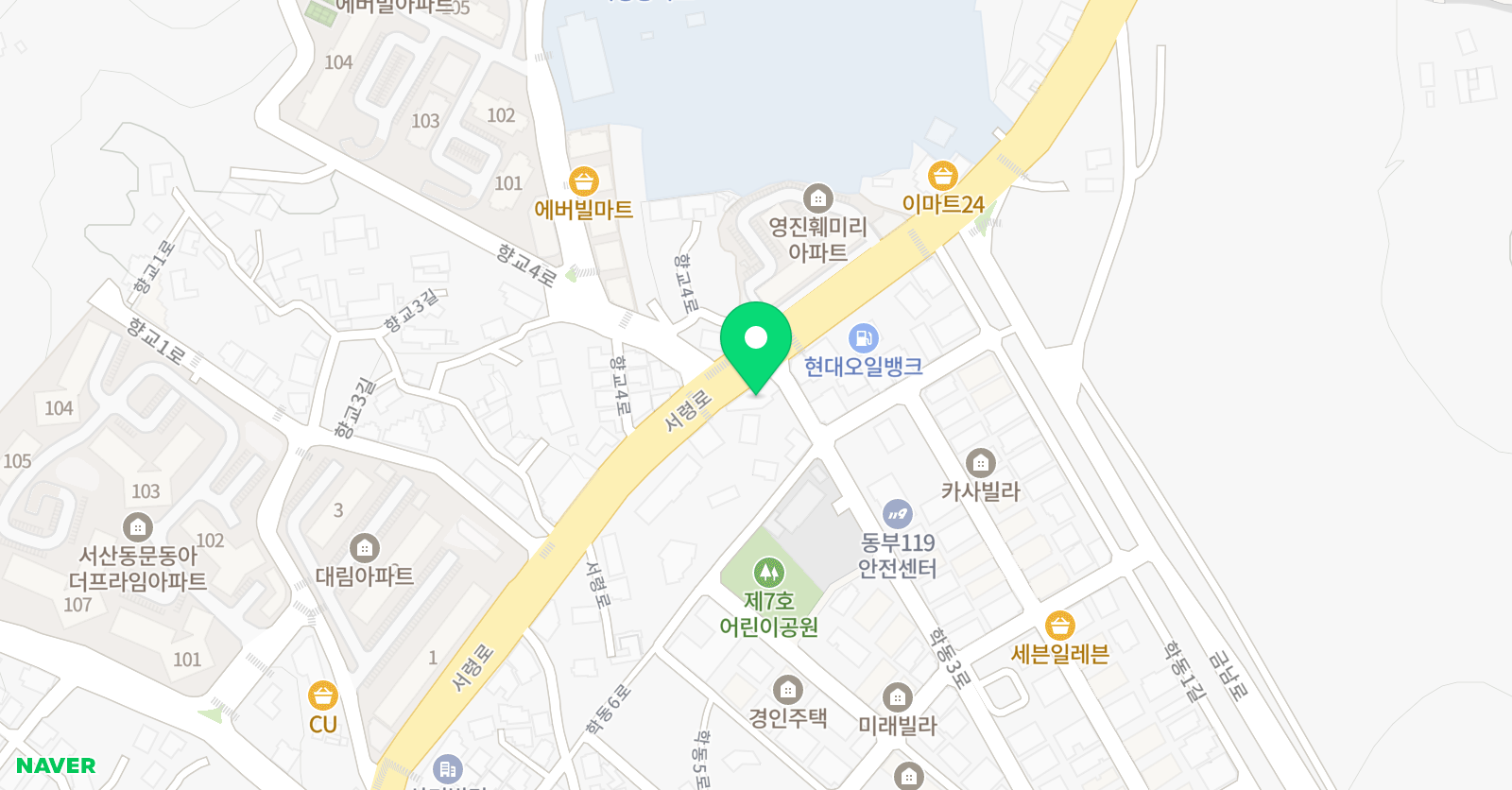 용인대대명 태권도 위치