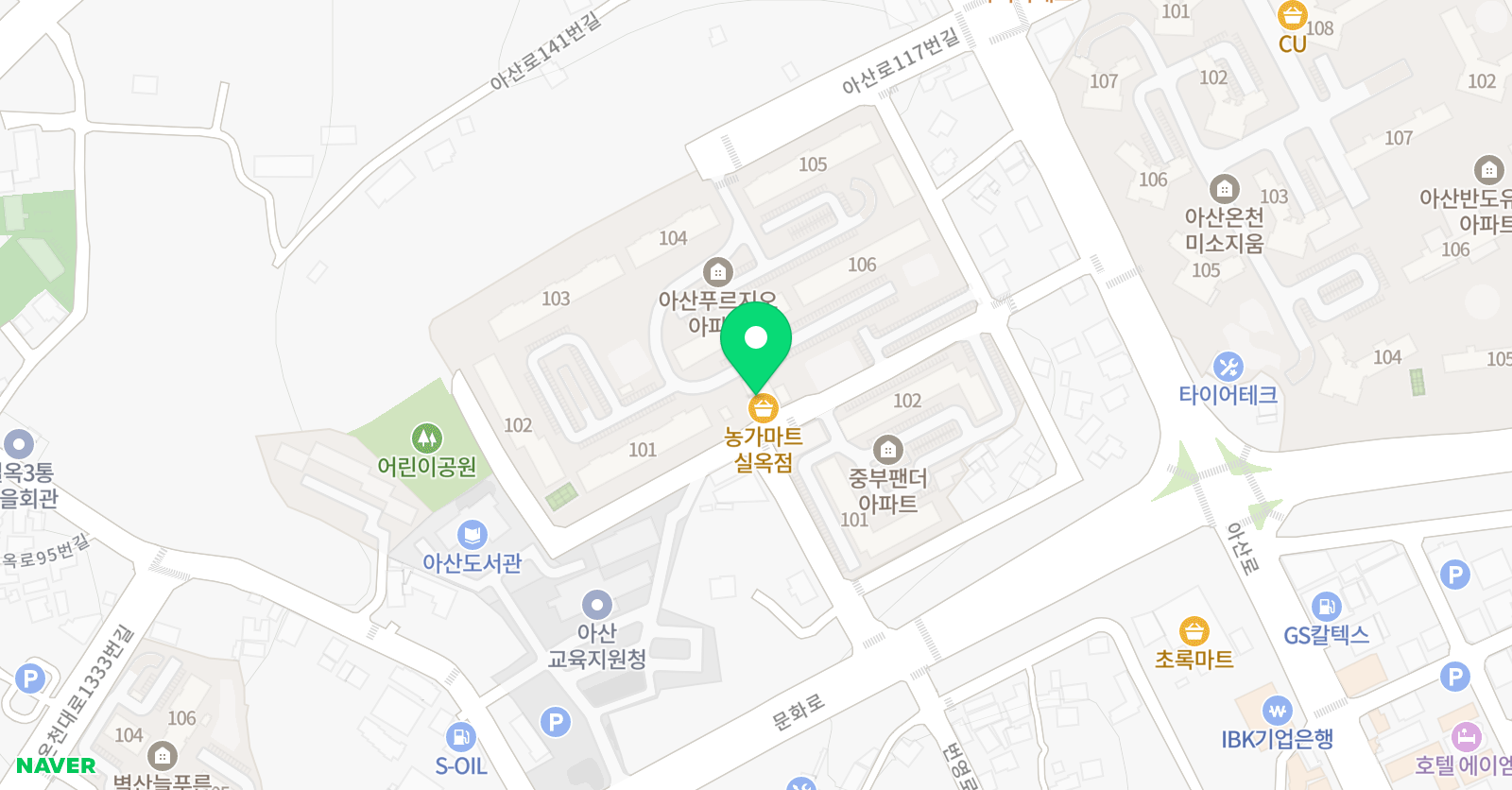 스마트해법 수학 아산실옥푸르지오점 위치