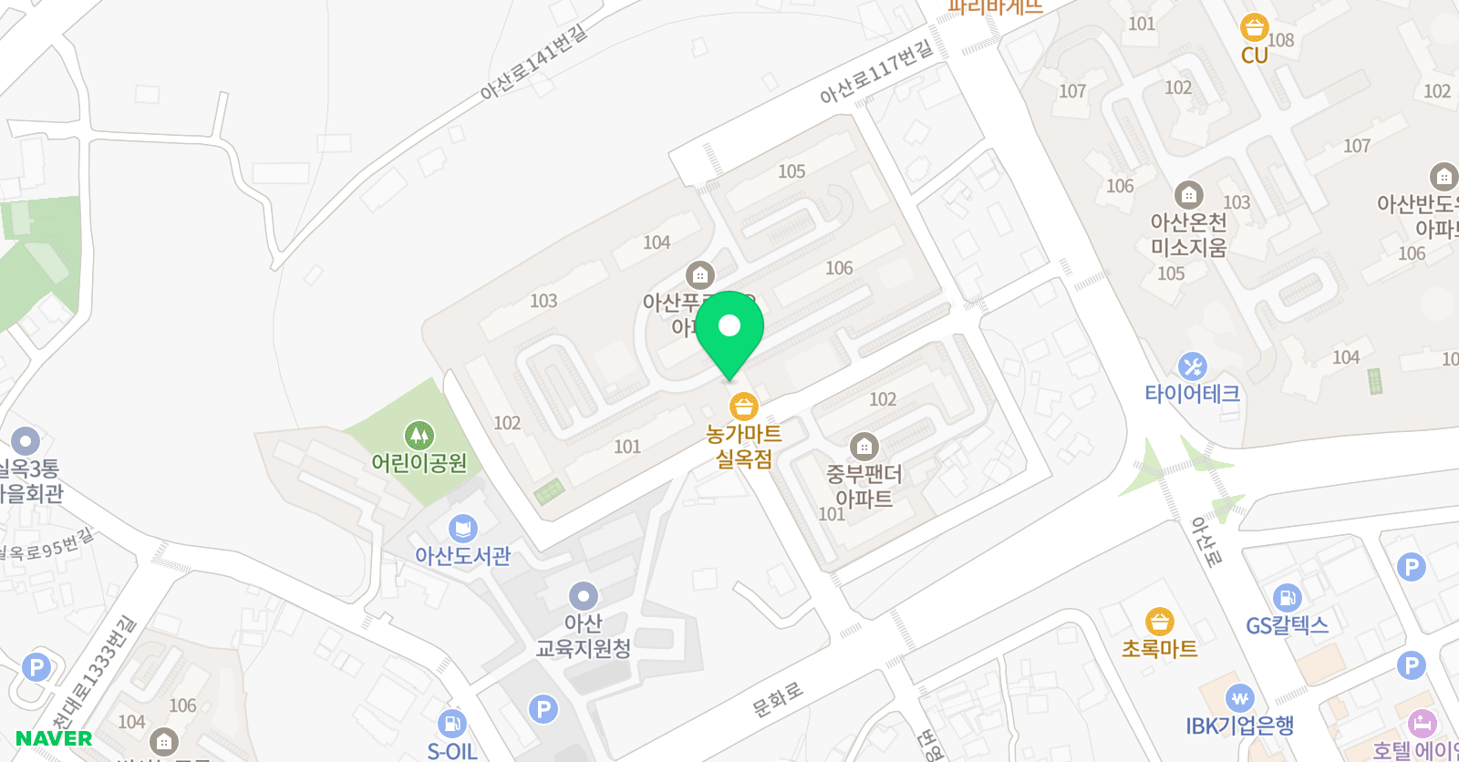 삼성영어 아산바른학원 위치