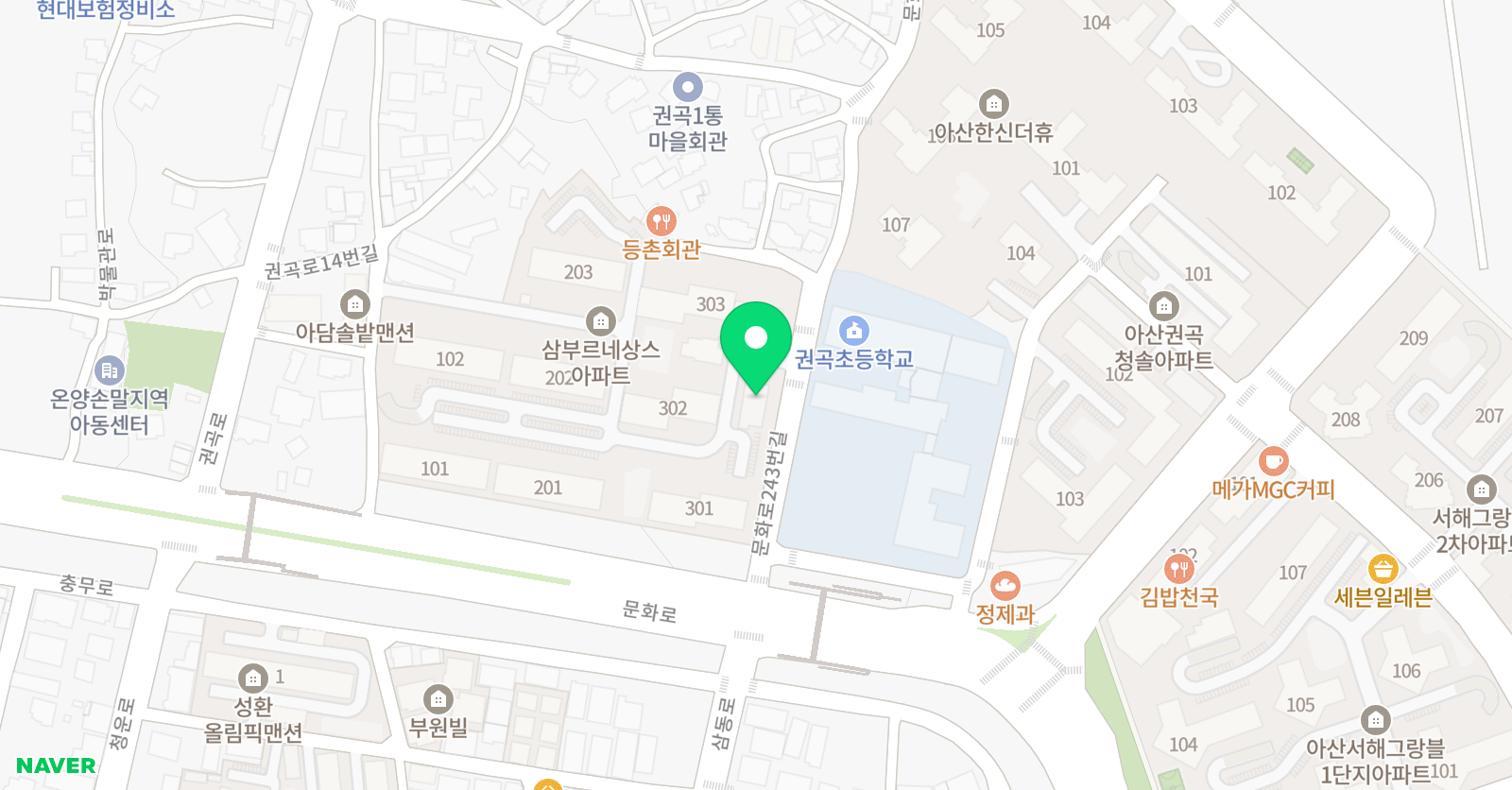 GnB 영어전문학원 권곡캠퍼스 위치