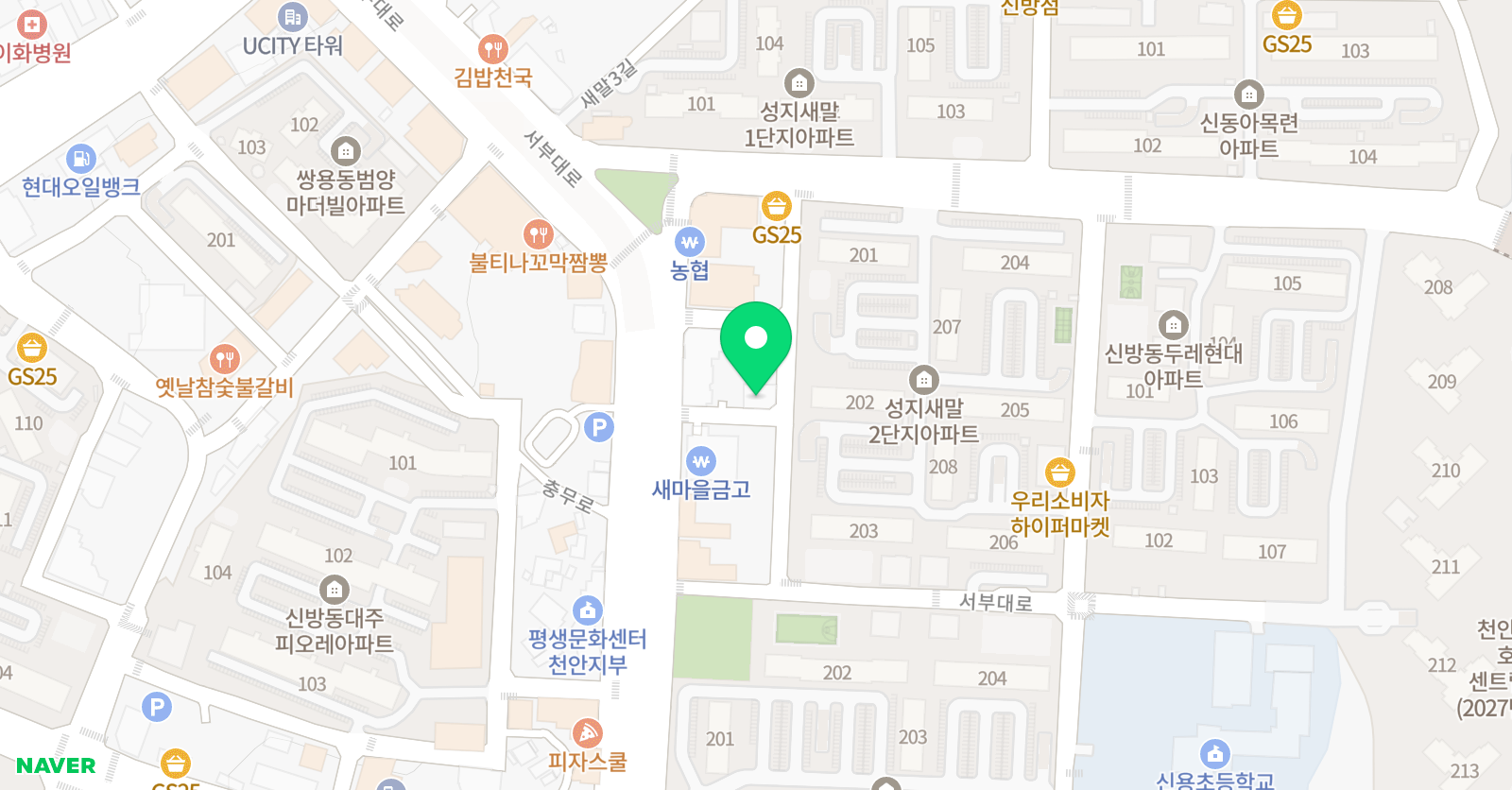 지앤비 어학원 신방캠퍼스 위치