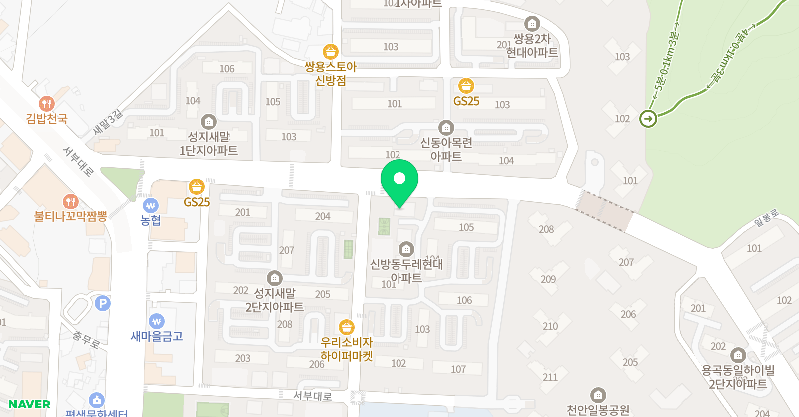 빨간펜 수학의달인 신방두레현대점 위치