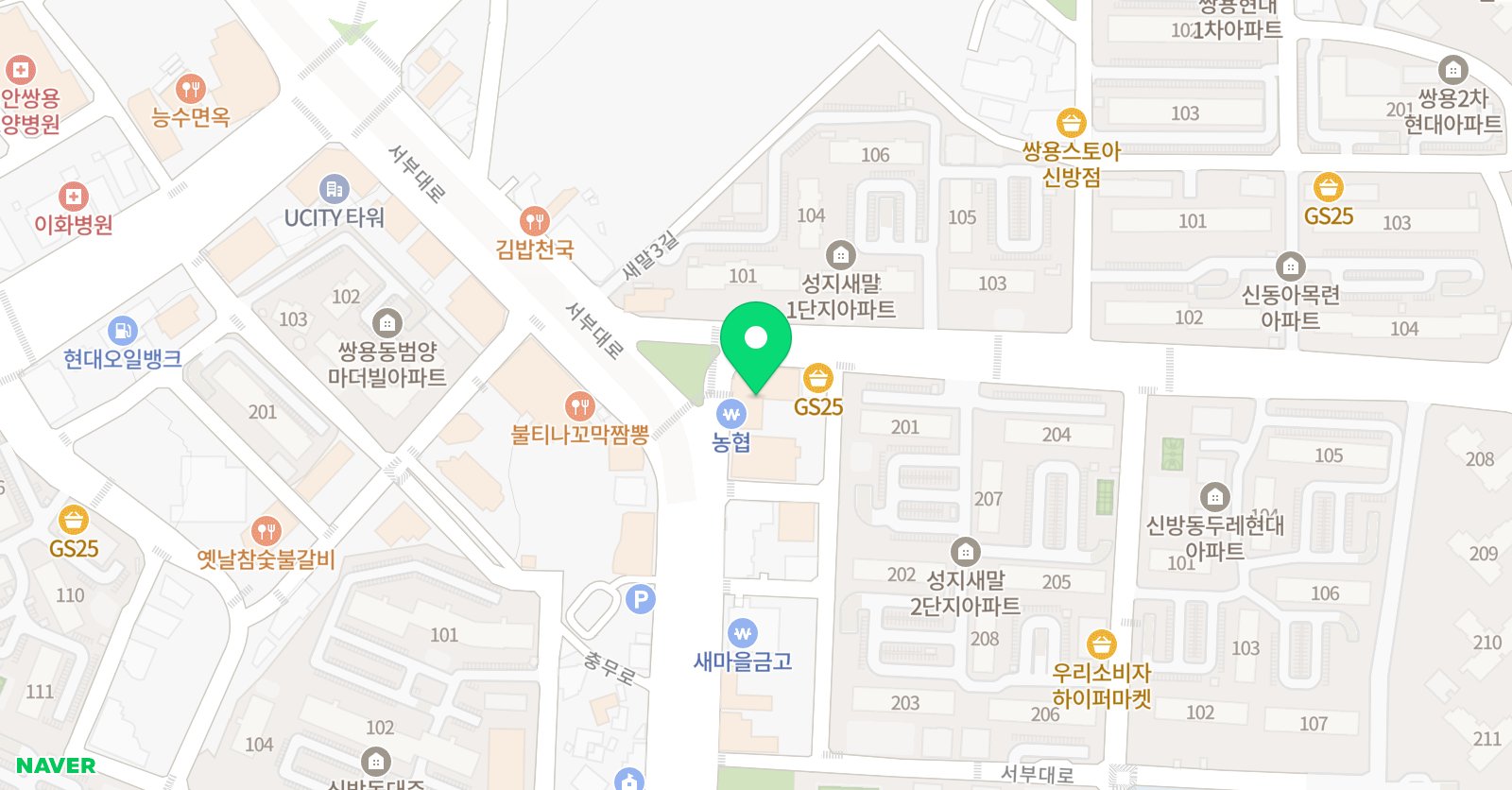 엠베스트SE신용학원 위치
