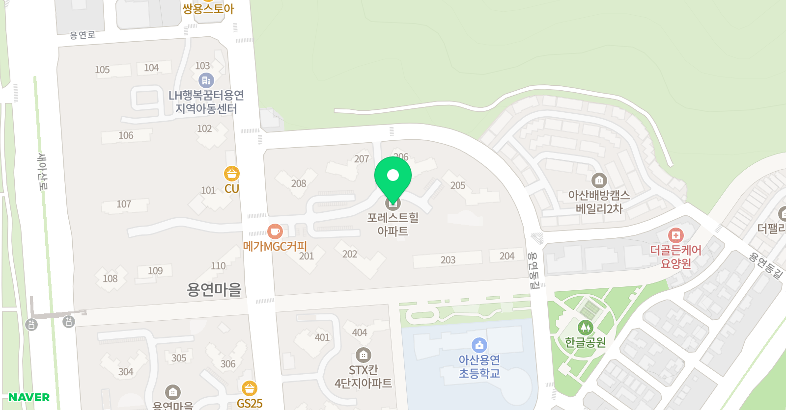 뮤엠 영어 아산용연NEST 위치