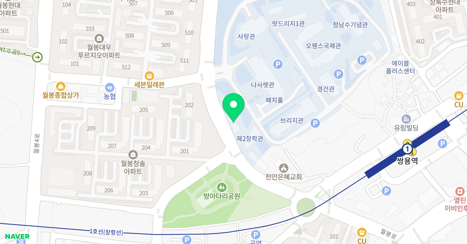 슈퍼스타짐 쌍용점 위치