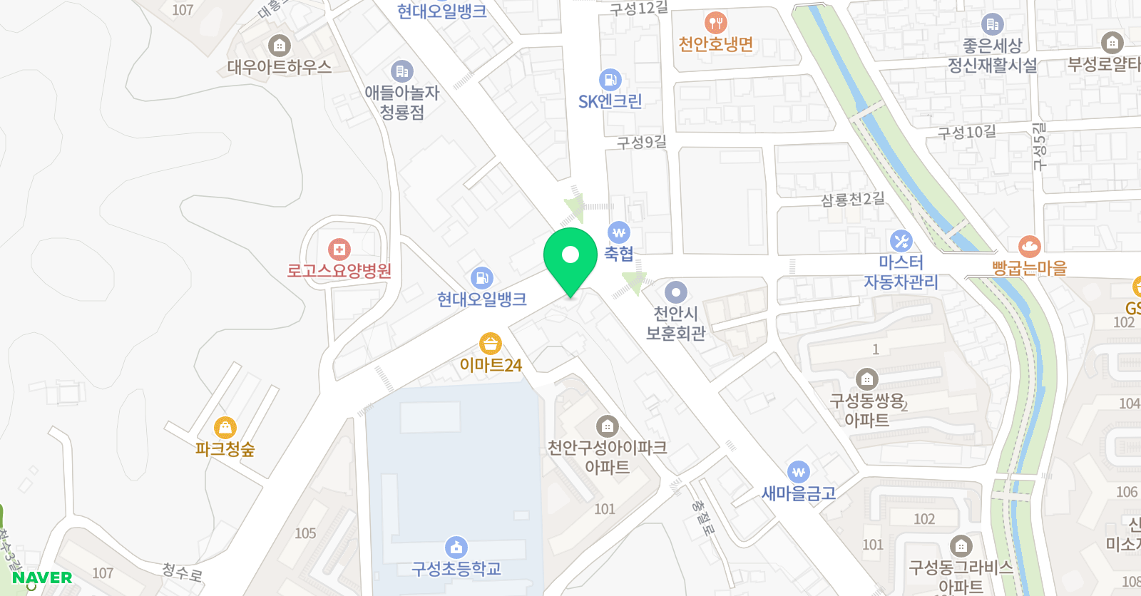 JNJ 실용음악학원 천안점 위치