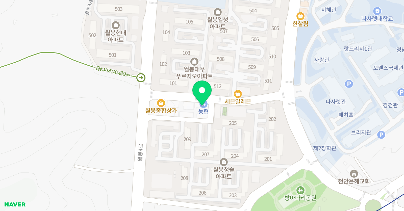 삼성영어셀레나 월봉학원 위치