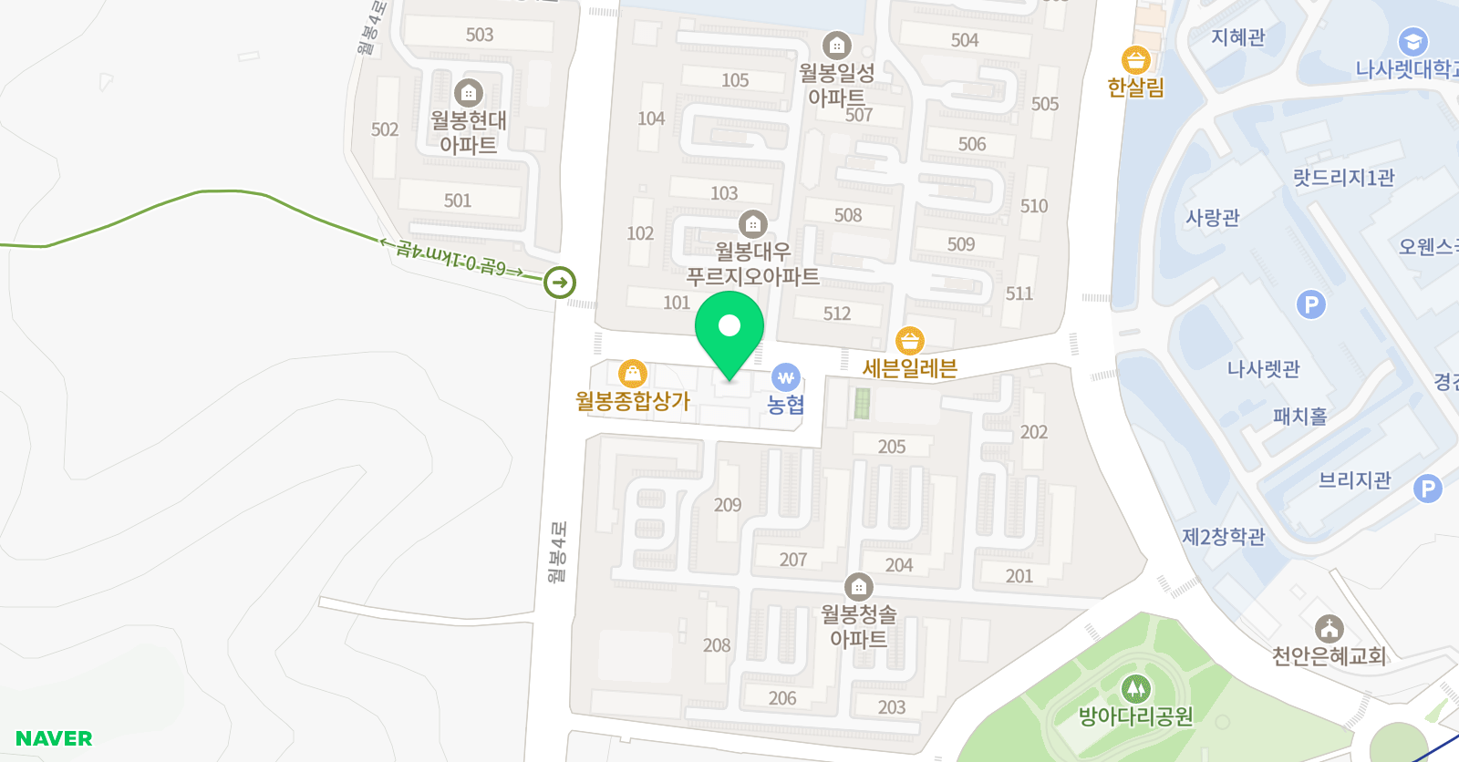 TNU미리내 수학영어학원 위치