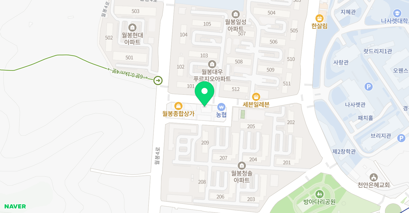 공터영어 천안월봉센터 위치