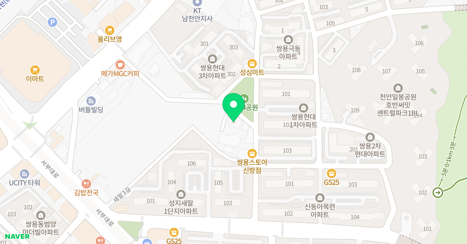 한국 태권도 & 파워N점프 줄넘기 위치