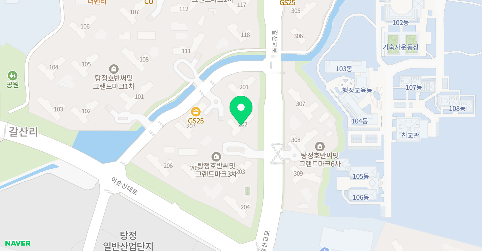 빨간펜수학의달인 수학 탕정호반써밋점 위치
