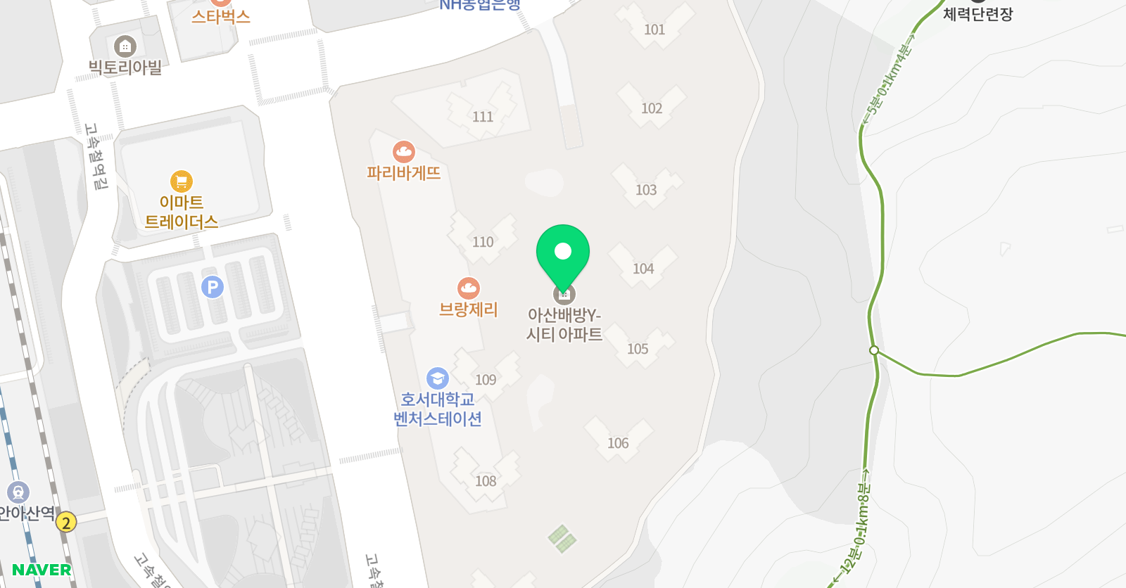 와이시티한얼태권도장 위치