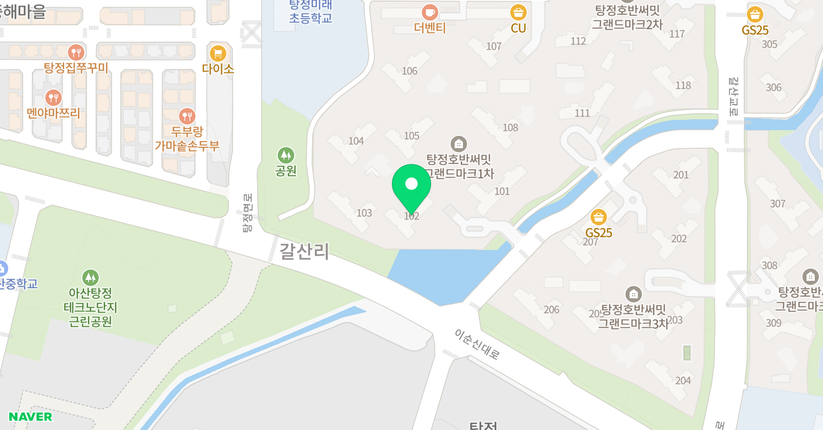 기탄 사고력교실 탕정호반1차점 위치