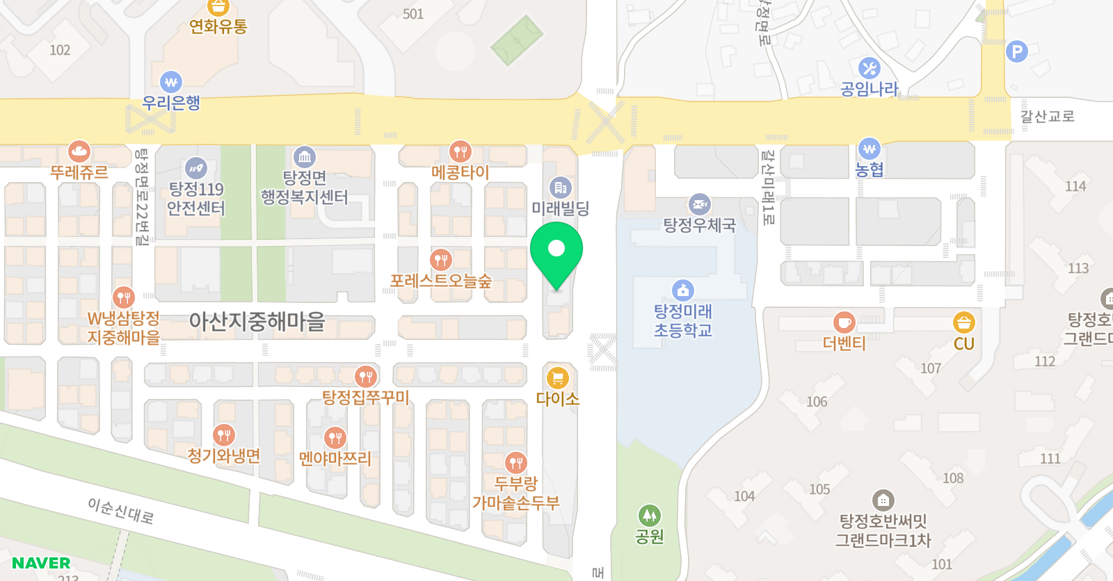 아산탕정 주짓수킥복싱MMA 위치