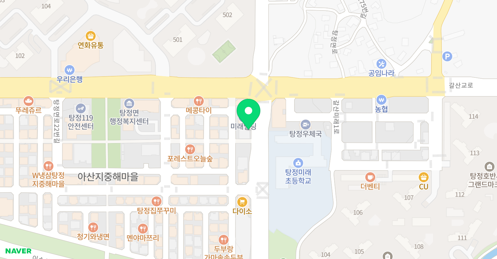 아리엘탕정 음악학원 위치