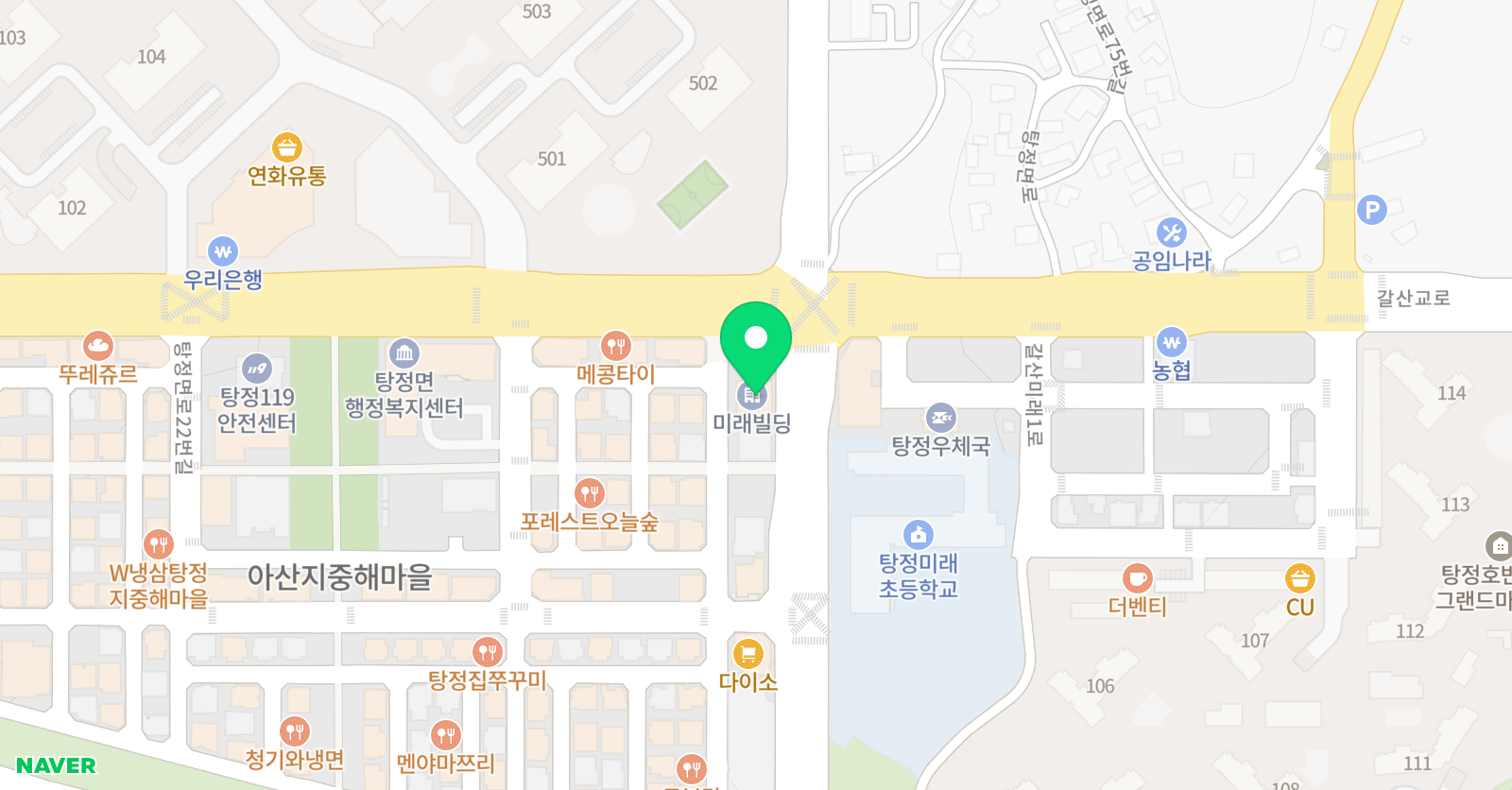 청담 어학원 아산브랜치 위치